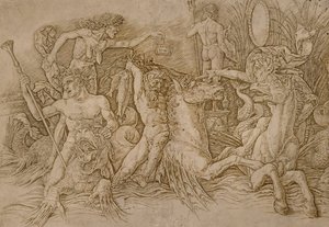 Combate de los dioses marinos de Andrea Mantegna
